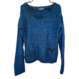 Maurice's Blue And Black Cozy Pullover Sweater With Pockets